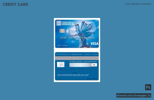 Beispielvorschau der Visa Classic Kreditkarte der Jemen International Bank